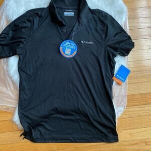 Columbia Men's Black Small Polo Shirt with UPF 50 Sun Protection